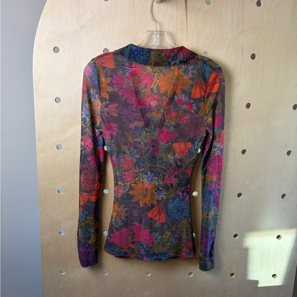 Natural Life Carina Mesh Top Boho Floral Women’s Size Small - Picture 6 of 6